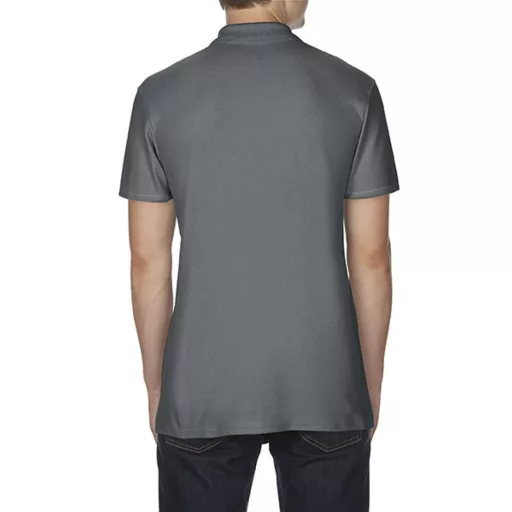 Softstyle dupla piké galléros póló, Gildan GI64800, Charcoal-XL