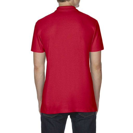 Softstyle dupla piké galléros póló, Gildan GI64800, Red-XL
