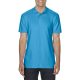 Softstyle dupla piké galléros póló, Gildan GI64800, Sapphire-XL