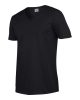 V-nyakú rövid ujjú pamut póló, Gildan GI64V00, Black-L