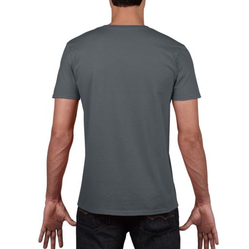 V-nyakú rövid ujjú pamut póló, Gildan GI64V00, Charcoal-2XL