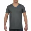 V-nyakú rövid ujjú pamut póló, Gildan GI64V00, Dark Heather-S