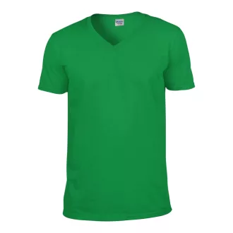   V-nyakú rövid ujjú pamut póló, Gildan GI64V00, Irish Green-XL