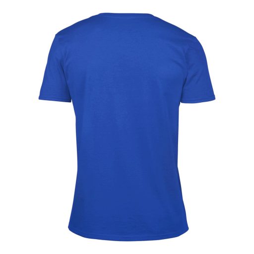 V-nyakú rövid ujjú pamut póló, Gildan GI64V00, Royal-S