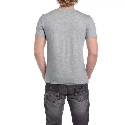 V-nyakú rövid ujjú pamut póló, Gildan GI64V00, RS Sport Grey-M