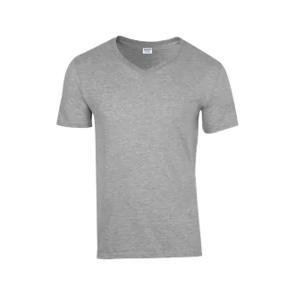   V-nyakú rövid ujjú pamut póló, Gildan GI64V00, RS Sport Grey-S