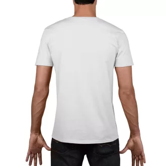 V-nyakú rövid ujjú pamut póló, Gildan GI64V00, White-XL