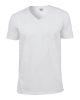 V-nyakú rövid ujjú pamut póló, Gildan GI64V00, White-XL