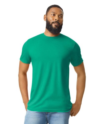 Softstyle körkötött rövid ujjú póló, Gildan GI67000, Kelly Mist-2XL