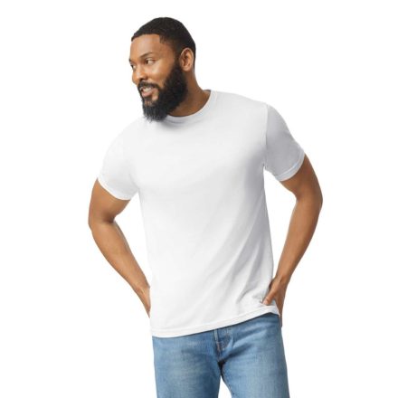 Softstyle körkötött rövid ujjú póló, Gildan GI67000, White-XL