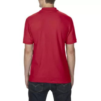   DryBlend férfi galléros póló dupla piké anyagból, Gildan GI75800, Red-S