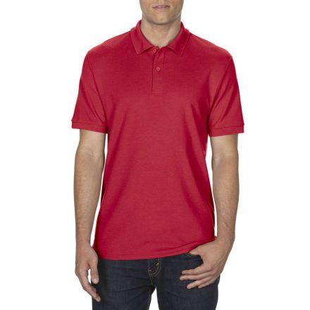 DryBlend férfi galléros póló dupla piké anyagból, Gildan GI75800, Red-XL