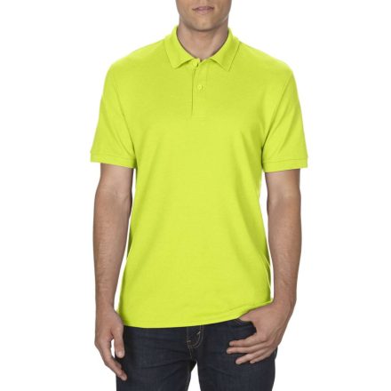 DryBlend férfi galléros póló dupla piké anyagból, Gildan GI75800, Safety Green-S