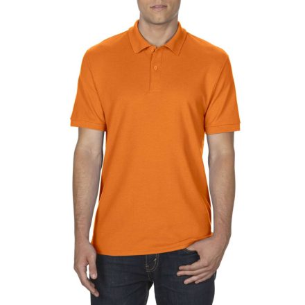 DryBlend férfi galléros póló dupla piké anyagból, Gildan GI75800, S.Orange-M