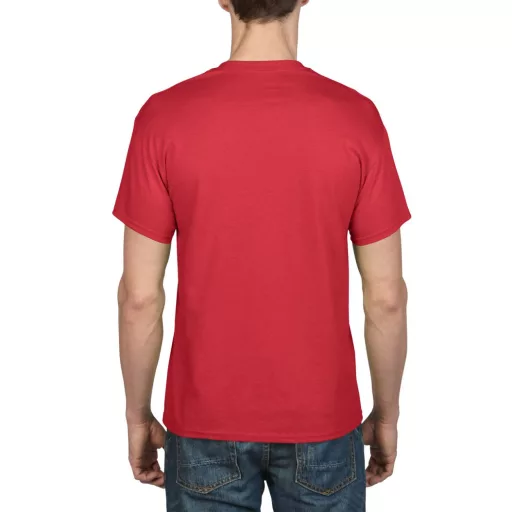 Rövid ujjú kereknyakú unisex póló, Gildan GI8000, Red-XL