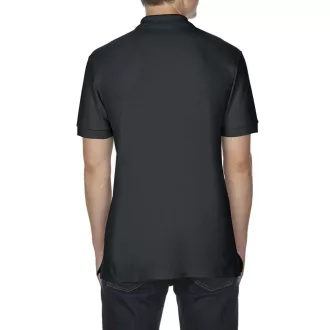   Prémium dupla piké kötésű galléros férfi póló, Gildan GI85800, Black-S