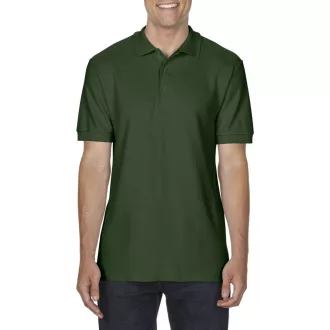   Prémium dupla piké kötésű galléros férfi póló, Gildan GI85800, Forest Green-S