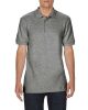 Prémium dupla piké kötésű galléros férfi póló, Gildan GI85800, Graphite Heather-M