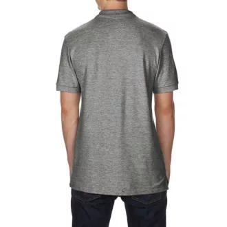   Prémium dupla piké kötésű galléros férfi póló, Gildan GI85800, Graphite Heather-M