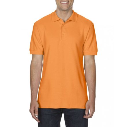 Prémium dupla piké kötésű galléros férfi póló, Gildan GI85800, Orange-S