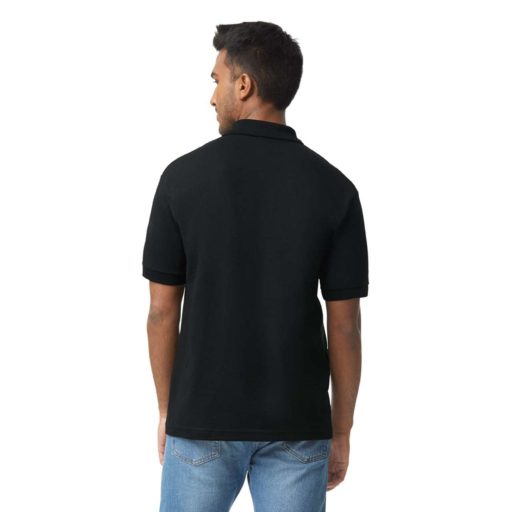 DryBlend rövid ujjú galléros férfi póló, Gildan GI8800, Black-M