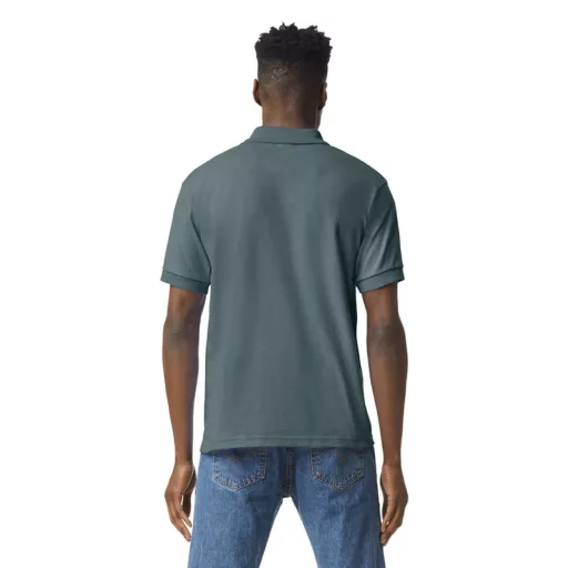 DryBlend rövid ujjú galléros férfi póló, Gildan GI8800, Dark Heather-M