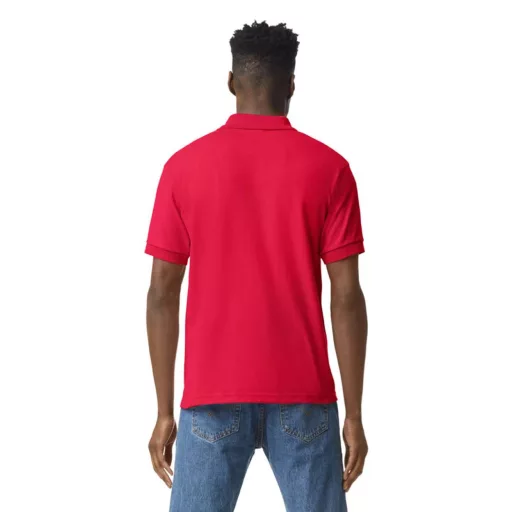 DryBlend rövid ujjú galléros férfi póló, Gildan GI8800, Red-M