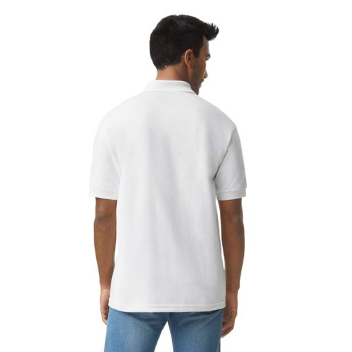 DryBlend rövid ujjú galléros férfi póló, Gildan GI8800, White-2XL