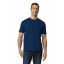 Modern oldalvarrott rövid ujjú kereknyakú póló, Gildan GI980, Navy-3XL