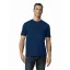 Modern oldalvarrott rövid ujjú kereknyakú póló, Gildan GI980, Navy-L