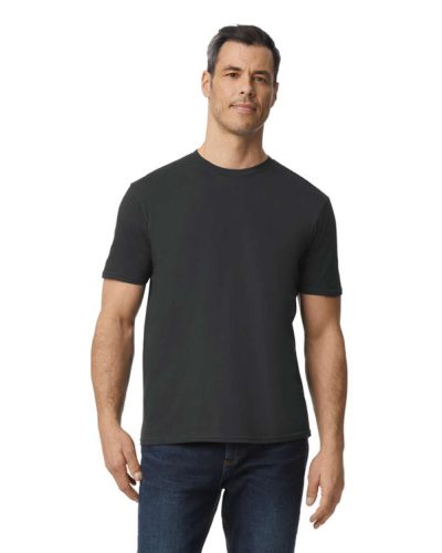 Modern oldalvarrott rövid ujjú kereknyakú póló, Gildan GI980, Smoke-3XL