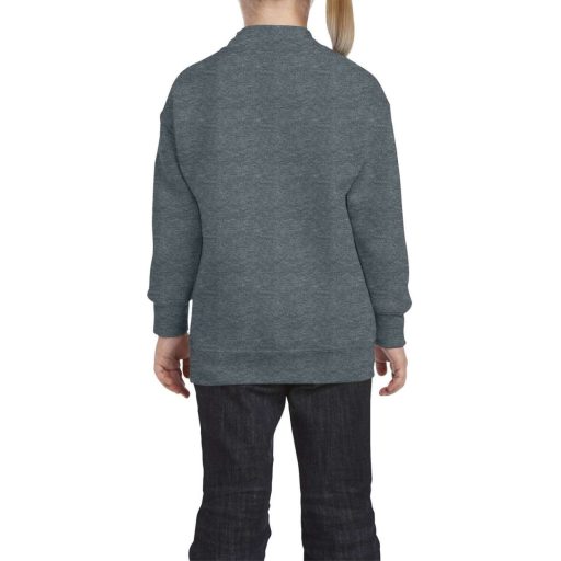 Kereknyakú gyerekpulóver, Gildan GIB18000, Dark Heather-S