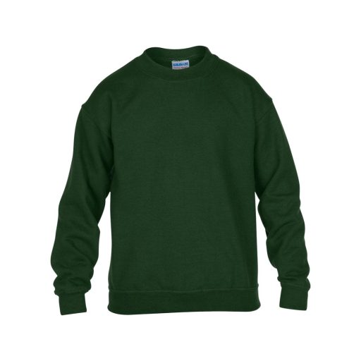Kereknyakú gyerekpulóver, Gildan GIB18000, Forest Green-XS