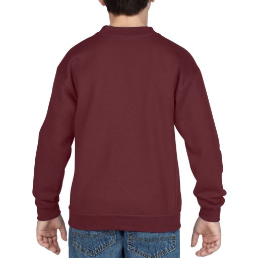 Kereknyakú gyerekpulóver, Gildan GIB18000, Maroon-XS