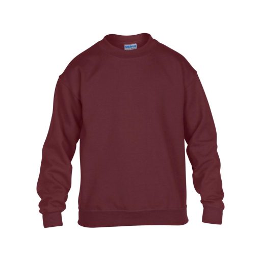 Kereknyakú gyerekpulóver, Gildan GIB18000, Maroon-XS