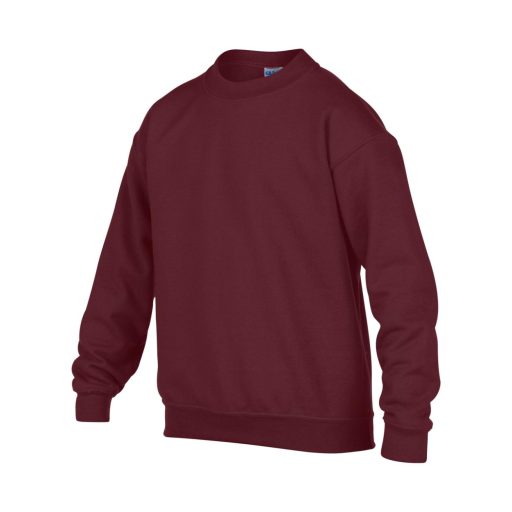 Kereknyakú gyerekpulóver, Gildan GIB18000, Maroon-XS