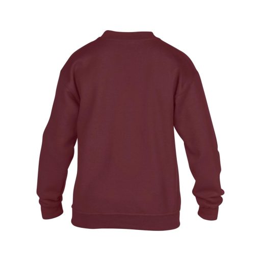Kereknyakú gyerekpulóver, Gildan GIB18000, Maroon-XS