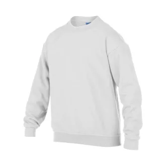 Kereknyakú gyerekpulóver, Gildan GIB18000, White-L