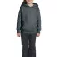 Kapucnis gyerekpulóver kenguruzsebbel, Gildan GIB18500, Dark Heather-XL
