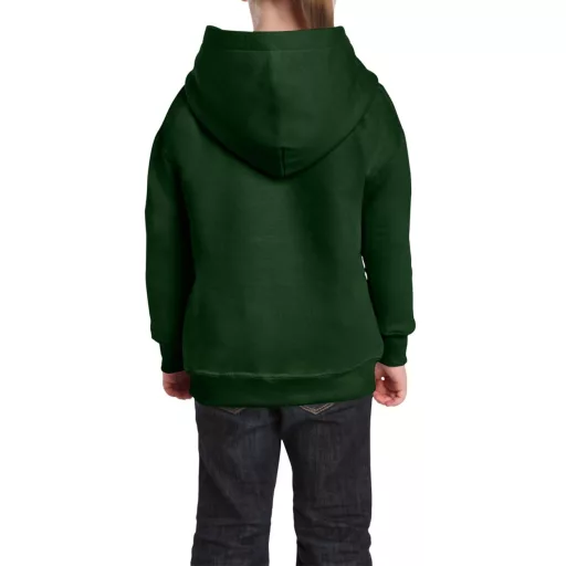 Kapucnis gyerekpulóver kenguruzsebbel, Gildan GIB18500, Forest Green-XL