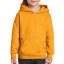 Kapucnis gyerekpulóver kenguruzsebbel, Gildan GIB18500, Gold-XS