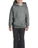 Kapucnis gyerekpulóver kenguruzsebbel, Gildan GIB18500, Graphite Heather-XL