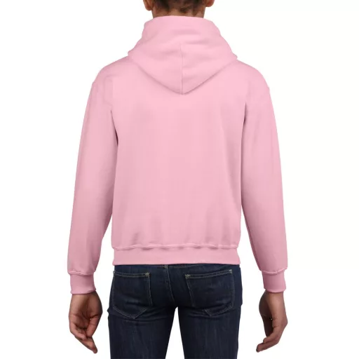 Kapucnis gyerekpulóver kenguruzsebbel, Gildan GIB18500, Light Pink-XS
