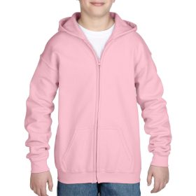   Cipzáros kapucnis gyerekpulóver, Gildan GIB18600, Light Pink-L