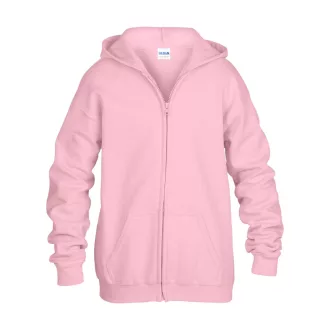   Cipzáros kapucnis gyerekpulóver, Gildan GIB18600, Light Pink-L
