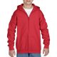 Cipzáros kapucnis gyerekpulóver, Gildan GIB18600, Red-XL