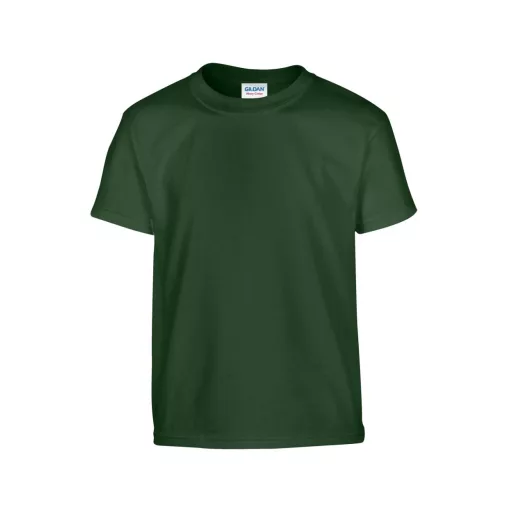 Kereknyakú rövid ujjú gyerekpóló, Gildan GIB5000, Forest Green-XS
