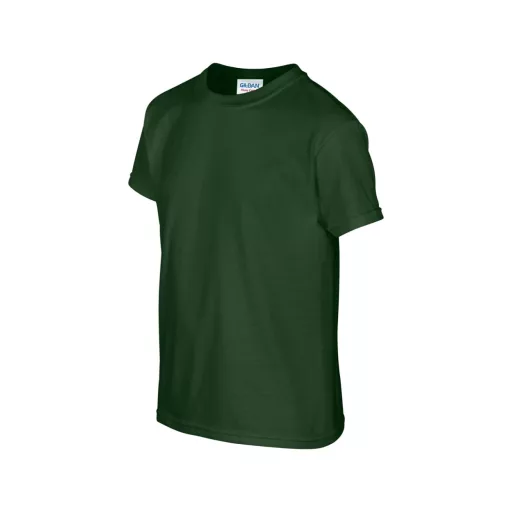 Kereknyakú rövid ujjú gyerekpóló, Gildan GIB5000, Forest Green-XS