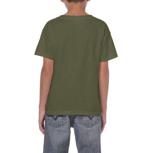 Kereknyakú rövid ujjú gyerekpóló, Gildan GIB5000, Military Green-S