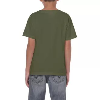   Kereknyakú rövid ujjú gyerekpóló, Gildan GIB5000, Military Green-XL